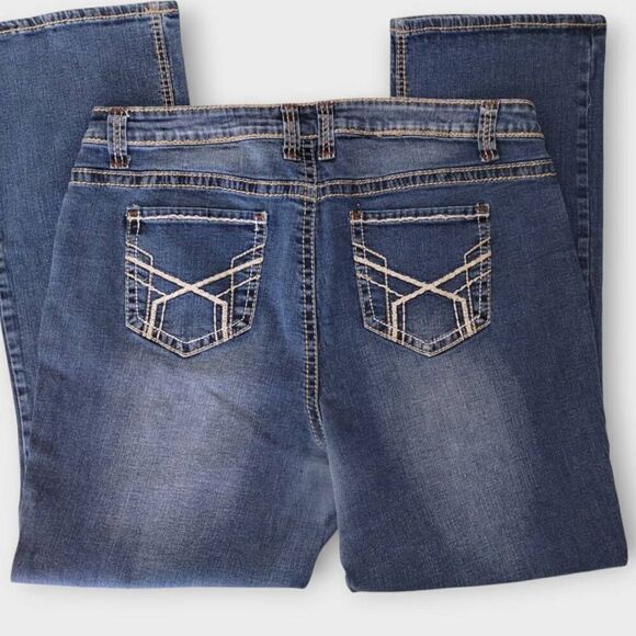 Lane Bryant Womens Jeans Sz 22 Plus Distress Wash Straight No Button Stretch - Picture 7 of 9